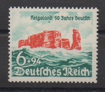 Michel Nr. 750 II *, 1940, 9. August Helgoland seit 50 Jahren deutsch ungebraucht mit Falz, geprüft Schlegel.